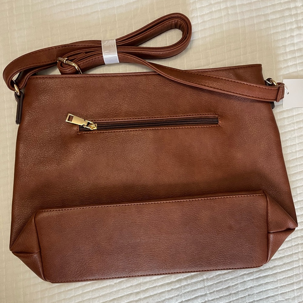 NWT Brown Leather Crossbody Bag - Picture 5 of 14